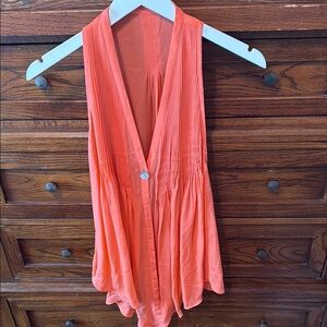 Sleeveless Coral Blouse